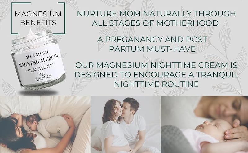 Herbs of Eden Organic Magnesium Cream | Extra Strength Nighttime Moisturizer for All Ages
