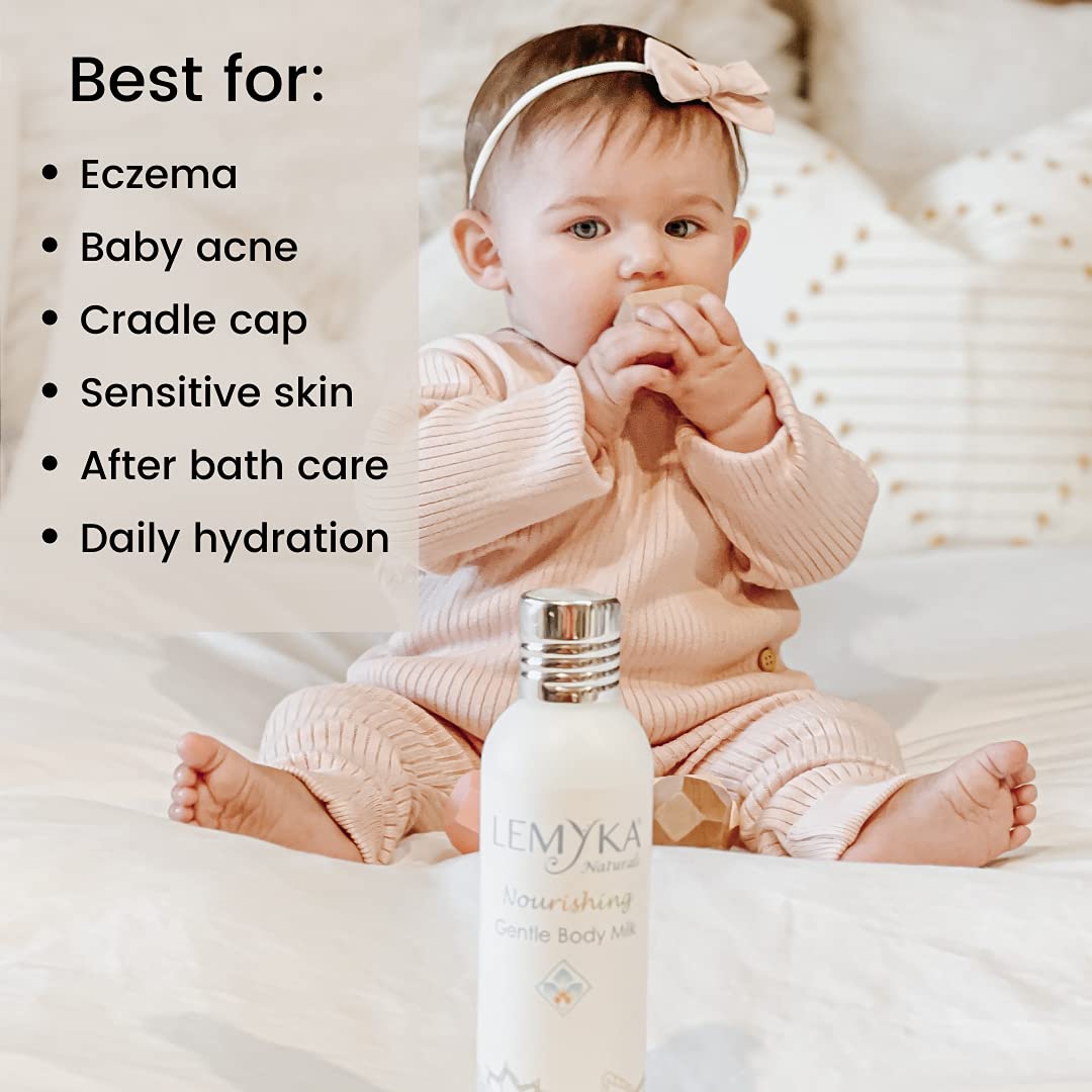 LEMYKA Eczema body Cream for eczema relief, Natural hand and body lotion, Gentle for sensitive skin, 8.3OZ, Infused with Aloe Vera & Calendula, Panthenol