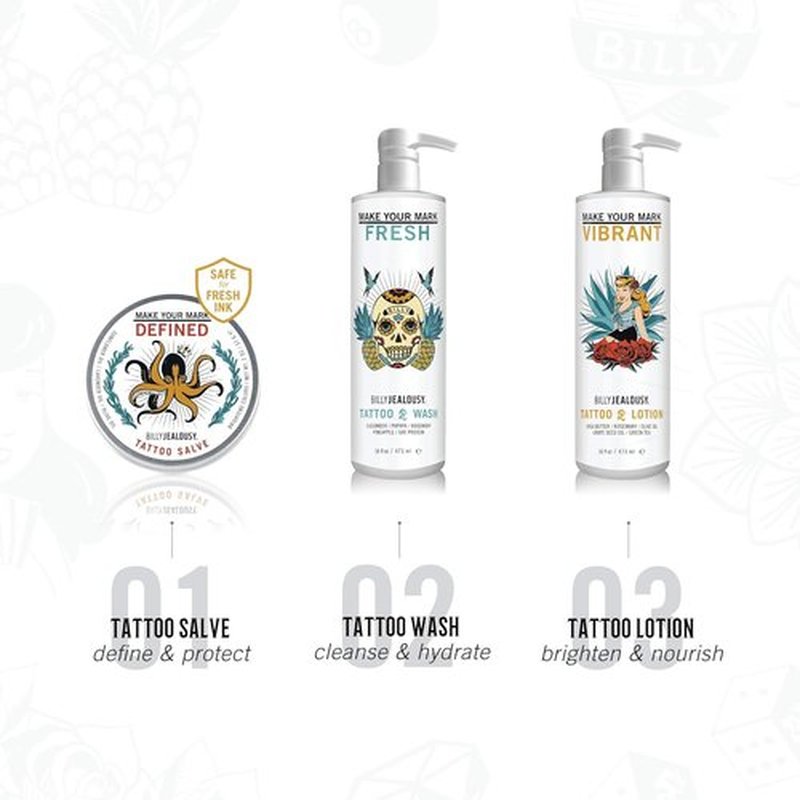 Billy Jealousy Make Your Mark Fresh Tattoo Wash, Cleansing and Hydrating Tattoo Aftercare Enriched With Cucumber and Rosemary, 8 Fl Oz