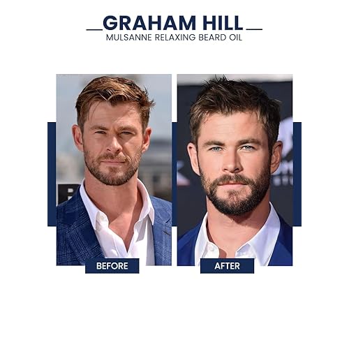 Graham Hill Mulsanne Relaxing Beard Oil for Men - 30ml | Nourishing Beard Growth Oil with Cold-Pressed Jojoba, Prickly Pear, and Mint - Vegan, Beard Oil for Glossy Smooth Beard and Mustache