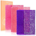 African Net Sponge 3 Pack, Back Scrubber for Shower, XL 80CM Exfoliating Washcloth, African Net Sponge Authentic, Body Scrubber exfoliator Bath Accessories (Pink,Red,Purple)
