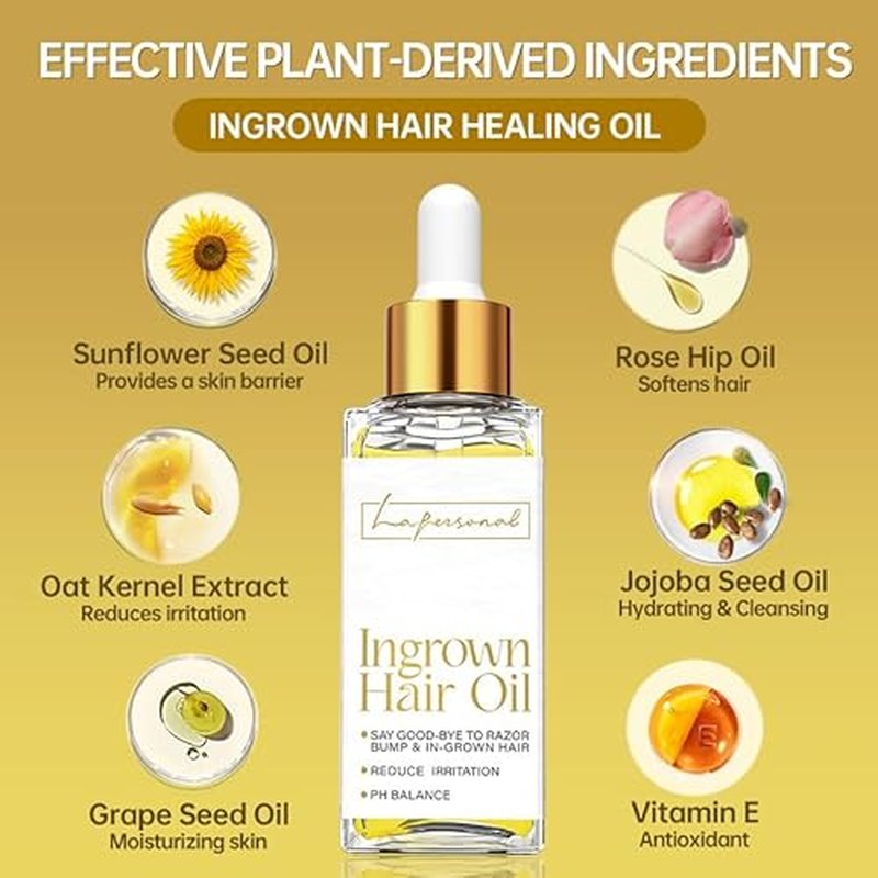 LA.PERSONAL Ingrown Hair Treatment, Razor Bump Treatment for Men and Women, Razor Bump and Burn Remover Ingrown Hair Oil for Bikini Area, Legs and Underarm Area After Shave 40 ML/1.4 FL OZ