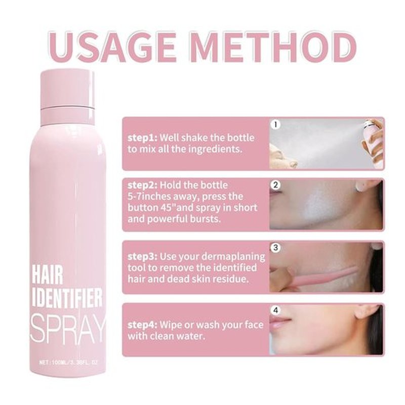 Hair Identifier Spray for Face Shaving, Hair Identifying Spray, Face Hair Identifier Spray, Skin Dermaplaning Spray for Face, Moisturizing and Skin Care Dermaplaner Spray (1pcs)