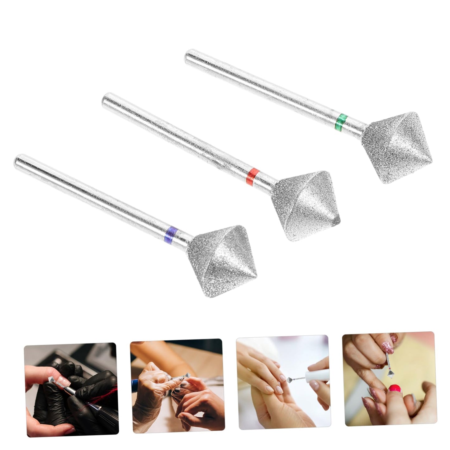 SAFIGLE Nail Art Polishing Drill Bits Set 3pcs Nail Grinding Head Tools Manicure Grinding Tool