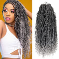 18 Inch Crochet Faux Locs Hair for Black Women - 7 Pack T1B/Gray