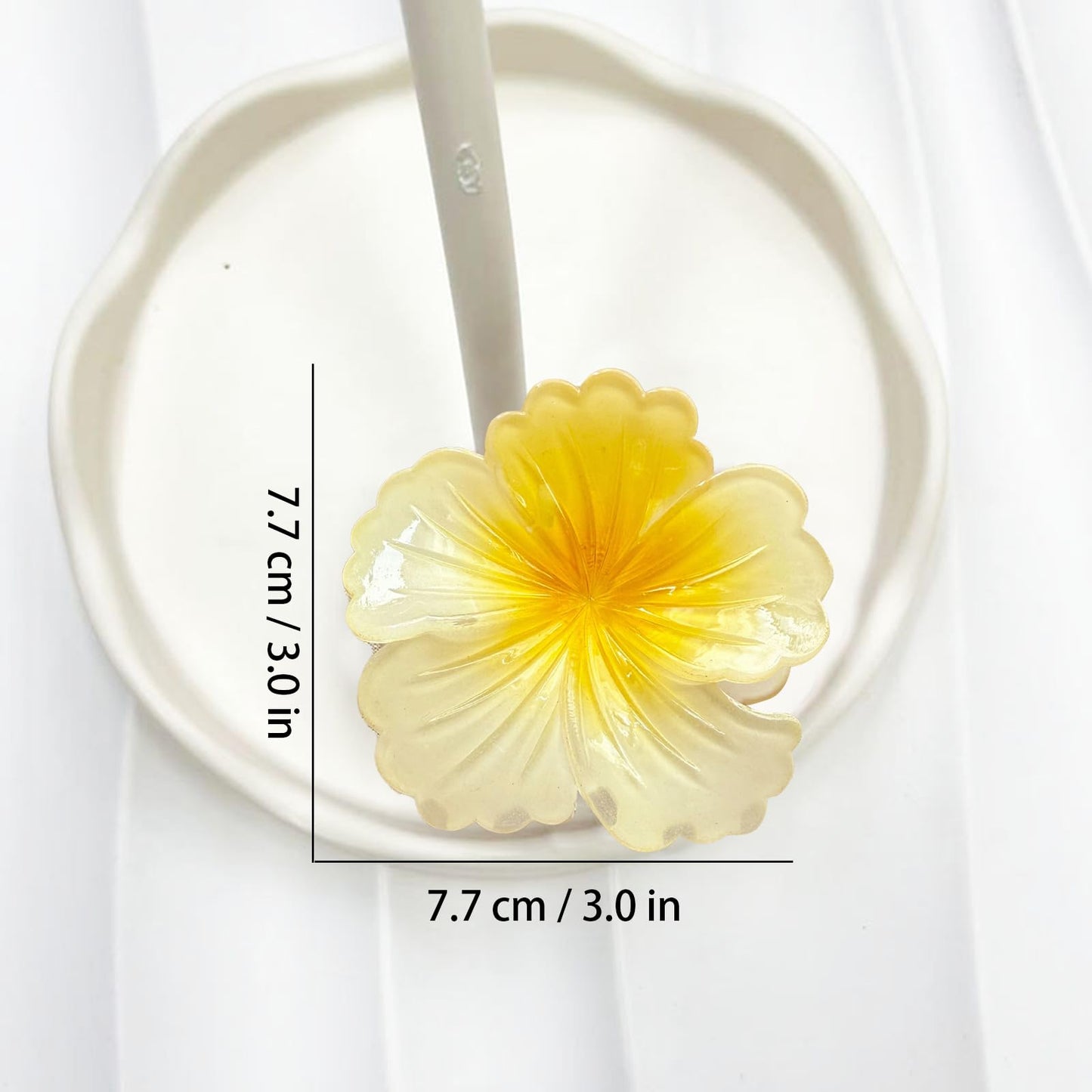 3Pcs Large Hair Claw Clips for Thick and Thin Hair,Tropical Flower Clips,Non-slip Plumeria Claws Beach Accessories for Women Beach Wedding Summer Vacations Party Decorations Daily Use,Style 7