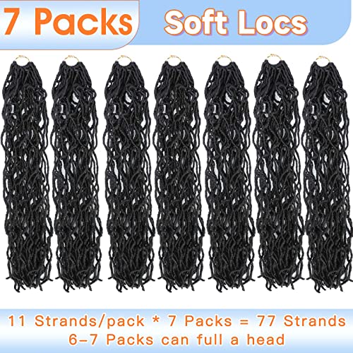 26 Inch Faux Locs Crochet Hair 7 Packs for Black Women - Variation 1B/26 Inch
