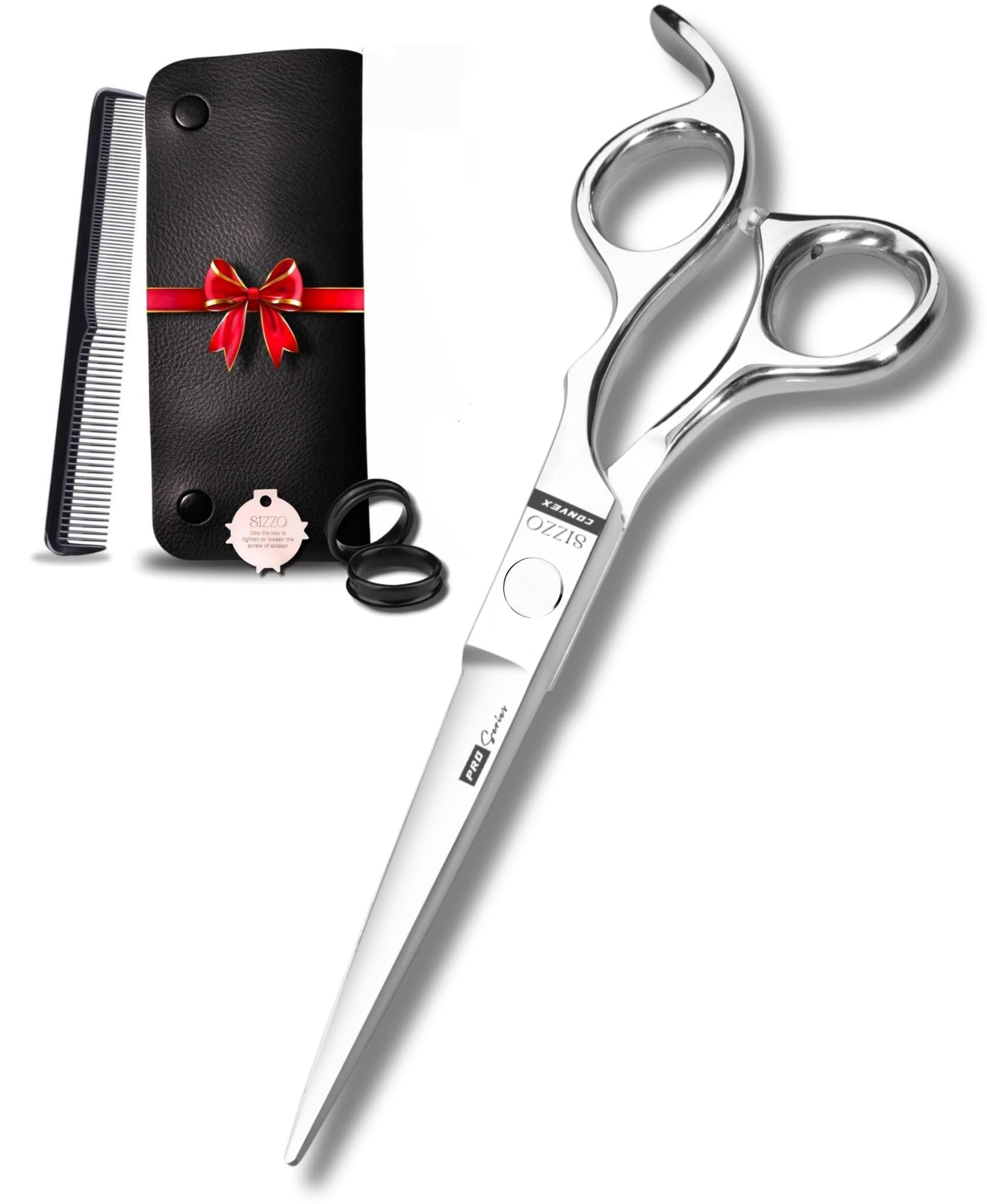 Hair Cutting Scissors 6.25" Barber Scissor, Ideal for Professional Barber, Men, Women, and Hair Stylist Trimming Kit for Haircutting Best Shears for Hair Cut by SIZZO