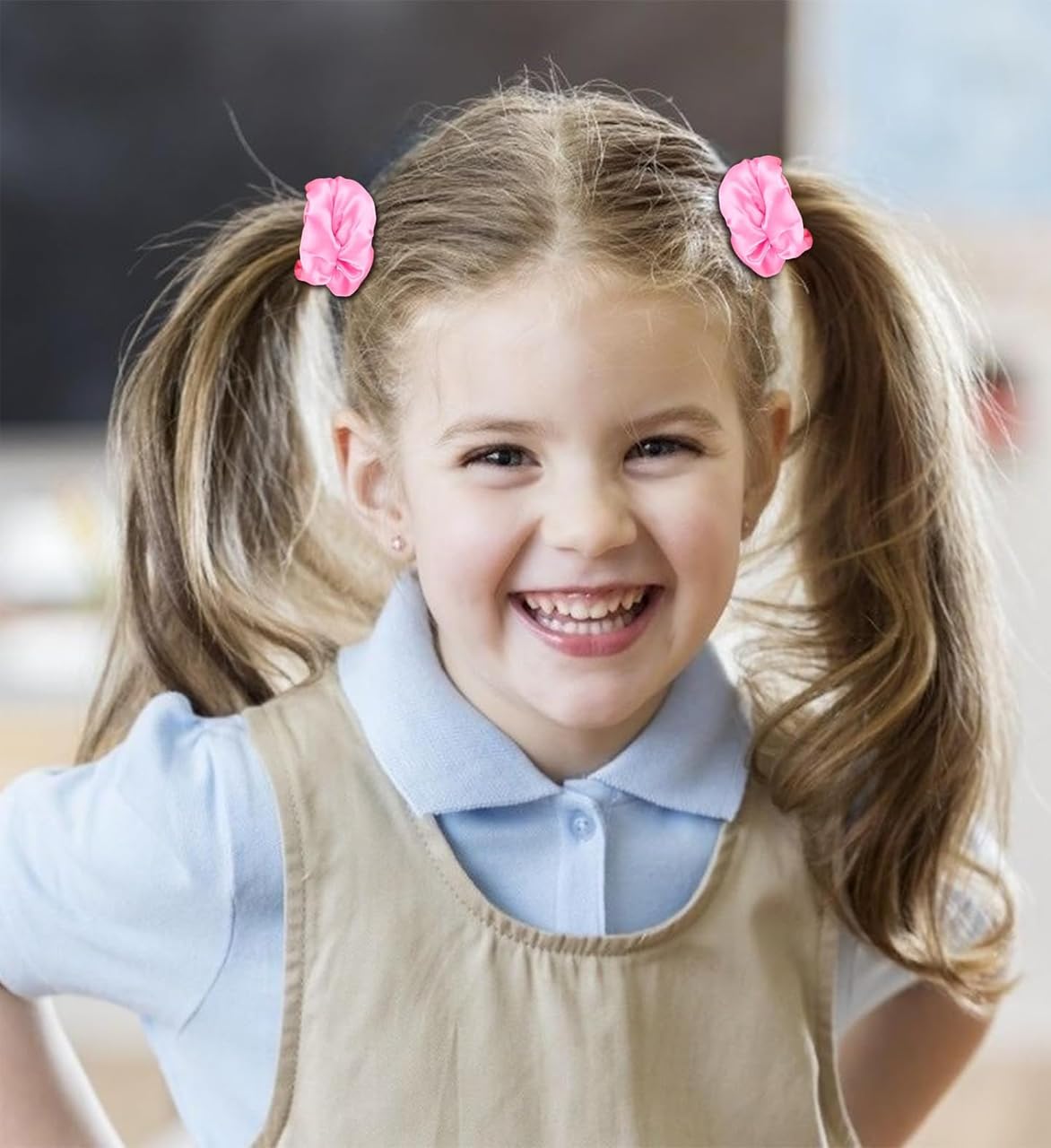 Satin Scrunchies for Women, Silk Hair Ties, Gentle on Thin & Thick Hair and Girls Mulberry Silk Hair Ties for Thick Curly & Thin Hair Soft Ponytail Holder No Damage 16 Pcs