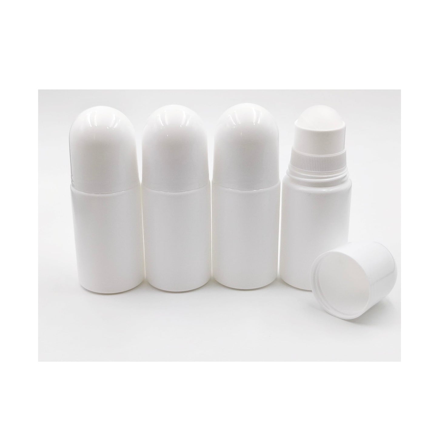 YYNGJCK Roll-on Perfume Bottles 1.7oz 50mL White Plastic | 4Packs, Empty, Refillable, Roller, Anti-perspirant, Roller Ball, for DIY Deodorants, Essential Oils, Fragrances