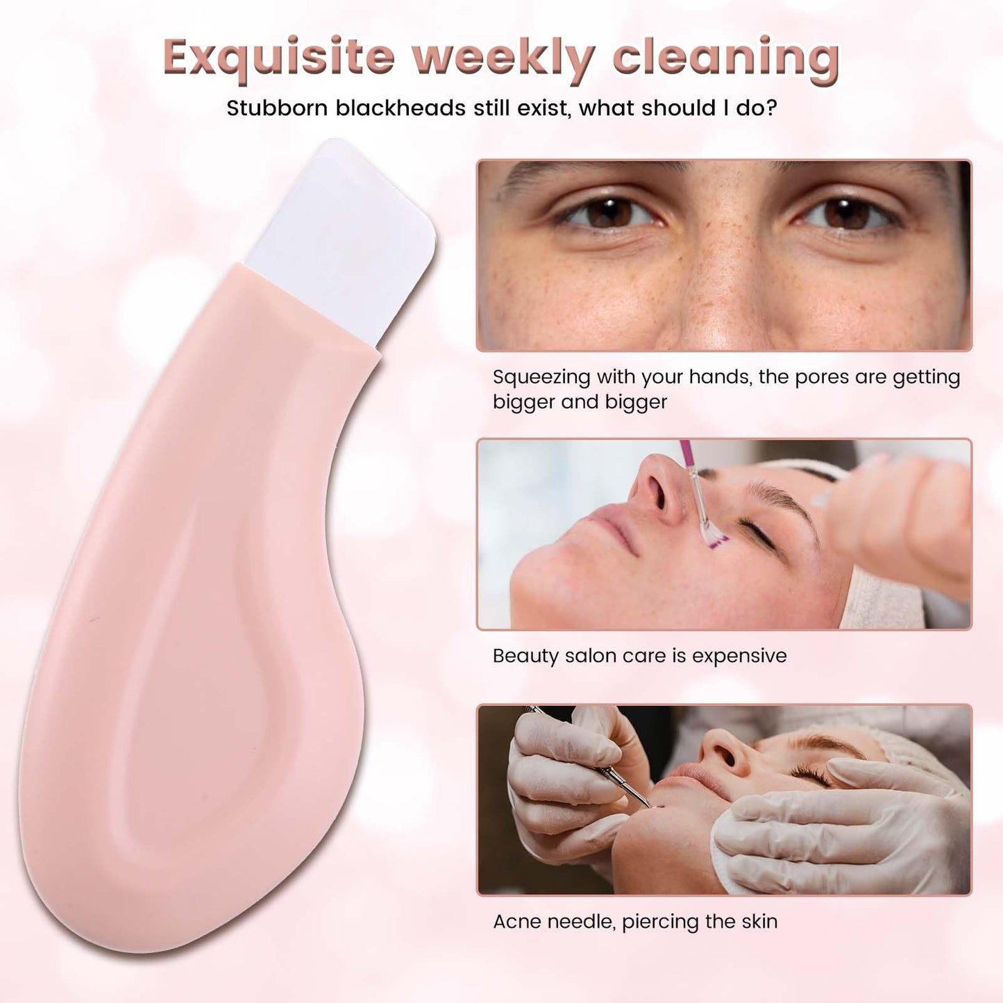 JIEYAO Blackhead Remover Tool, Silicone Nose Blackhead Scrubber Scraper Deep Clean Skin Spatulal Pore Cleaner for Men Women(Skin)