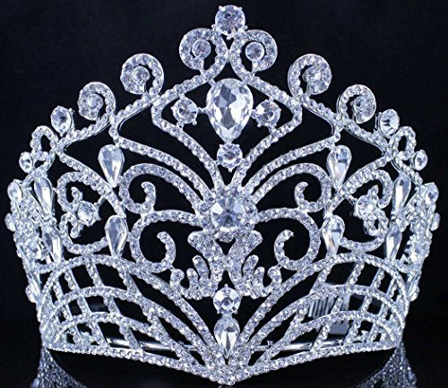 Silver Austrian Rhinestone Tiara Crown Bridal Prom Pageant Hair Accessory - Variation of THIS listing