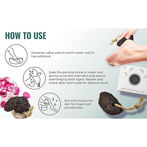 Natural Elephant Pumice Stone for Feet | Volcanic Lava Rock Callus Remover & Foot Scrubber | Pack of 3