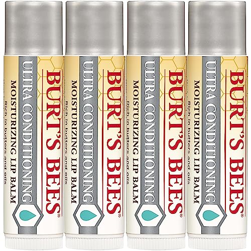 Burt's Bees Ultra Conditioning Moisturizing Lip Balm, Lip Moisturizer Rich in Oils & Overnight Intensive Lip Treatment, 0.25 oz - Moisturizing, Restorative, Reduces Fine Lines, Vitamin E