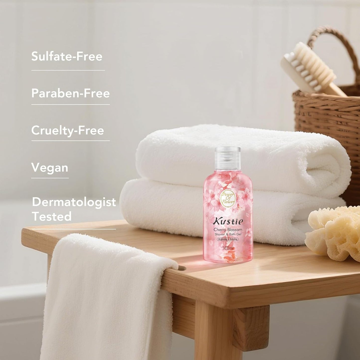 Rose Oil Anti-Aging Body Wash with Real Petals | Deep Moisturizing Shower Gel for Dry Skin, 16.9 fl oz