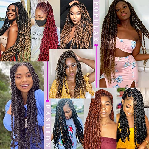 Dorsanee Passion Twist Hair 18 Inch - Water Wave Crochet Hair, 7 Packs, #Tgray