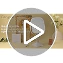 Rectangle Lighted Makeup Mirror with Magnification 1X/10X - White, Adjustable & Rechargeable