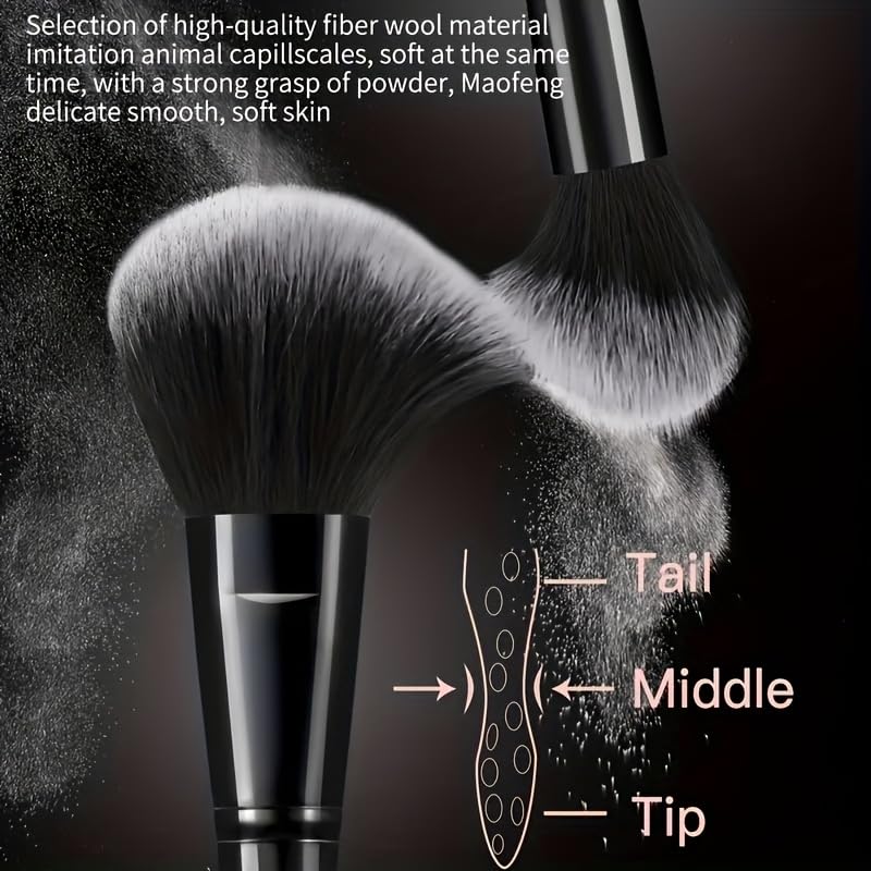 Black 51pcs Makeup Brush Set - Professional Multi-Functional Cosmetic Tools