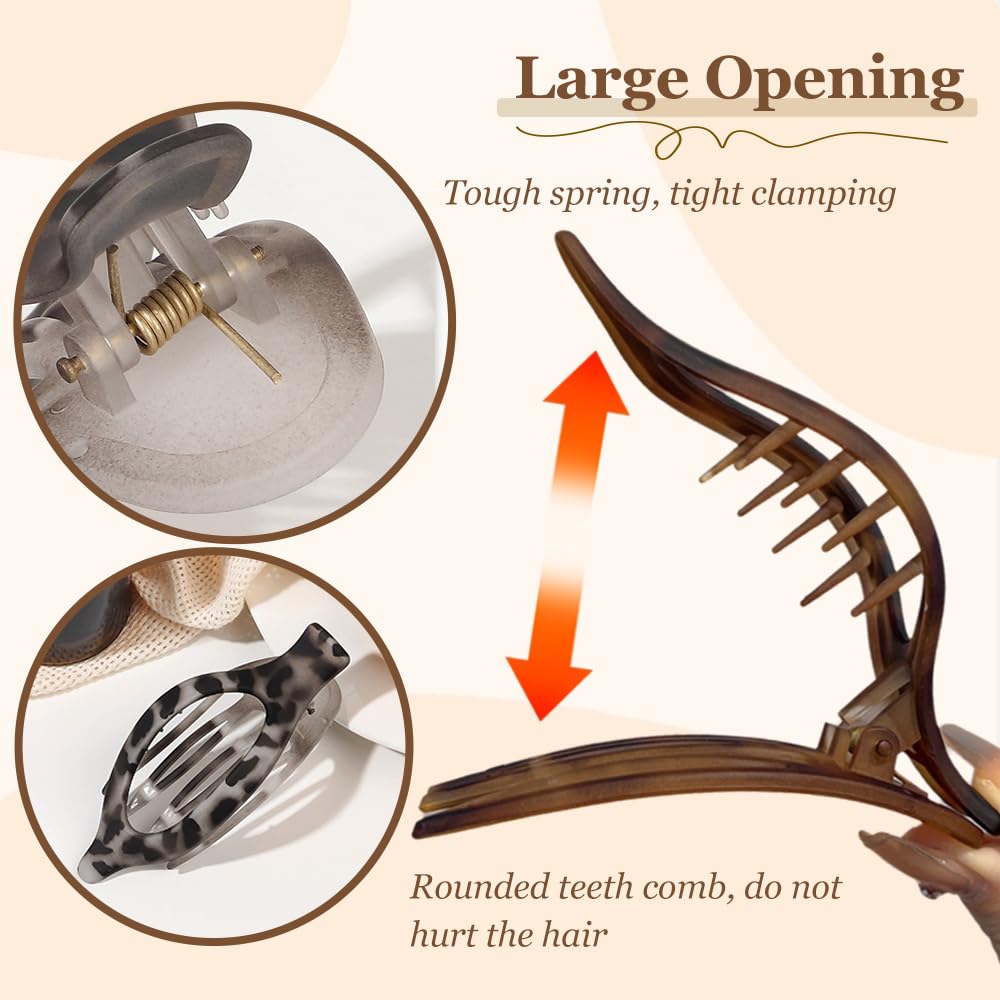 French Hair Clips, 2025 New Large Hair Clips Durable Claw Clips, Versatile Styling Accessories for Women (F)