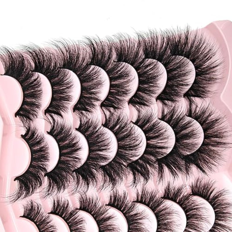 25mm Lashes Mink Fluffy Lashes Wispy C Curl Faux Mink 3D Strip Long Dramatic Eyelashes Pack (6930)