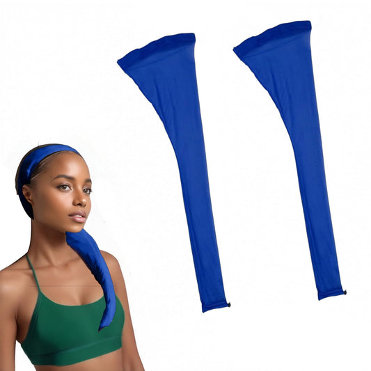 Locshair Sleeves For Women, Hair Sleeves For Locs Women, Hairweave Sleeve For Locs With Drawstring. It Has Both Hair Care Functions, Is Light To Carry, And Can Be Stretched Flexibly (Blue-2Pcs)