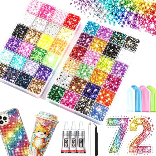 Bedazzling Kit 72 Colors 72000PCS Jelly Flatback Gems - Rainbow Variation
