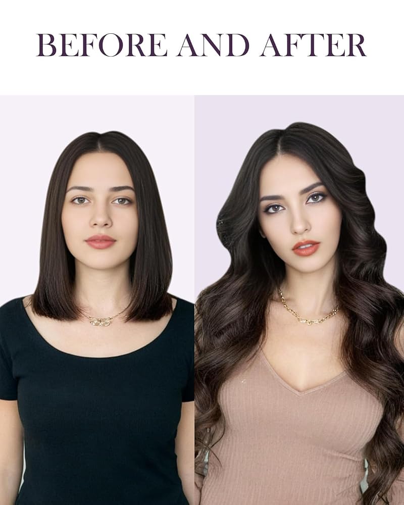 LaaVoo Beaded Weft Hair Extensions - Real Human Hair, 22in, 50g, Light Ash Blonde 613
