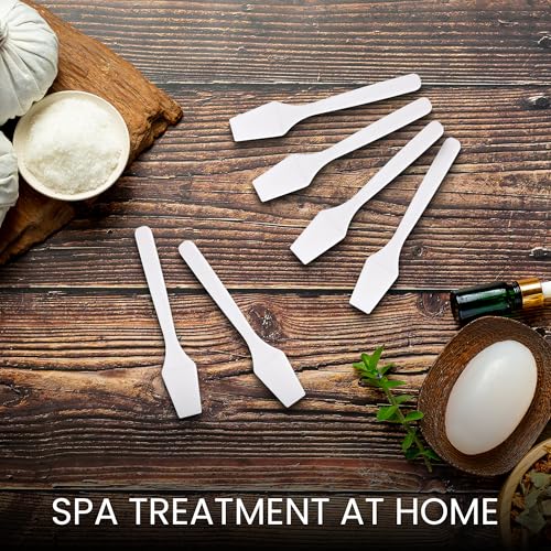 PANA (200 Pieces of White Color Cosmetic Make Up Disposable Plastic 2.5" Spatulas Skin Care Facial Cream Mask Spatula