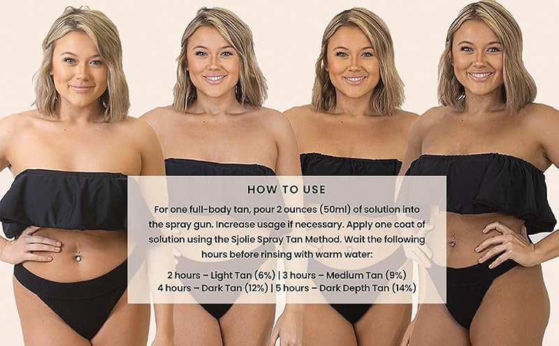 SJOLIE Rapid Spray Tan Solution - Ultra Dark, 1 Hour Express Tan, Violet Base, 8oz - Vegan & Paraben-Free