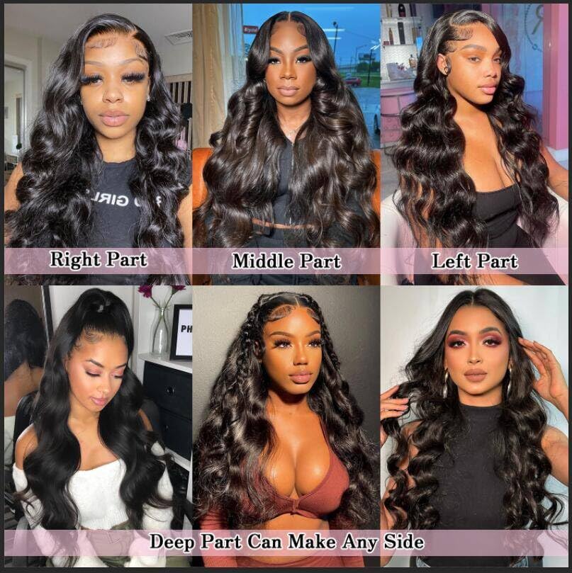 Body Wave Lace Front Wigs Human Hair 200% Density 13x4 HD Lace Frontal Wigs Human Hair for Women Pre Plucked with Baby Hair Natural Hairline 20 Inch