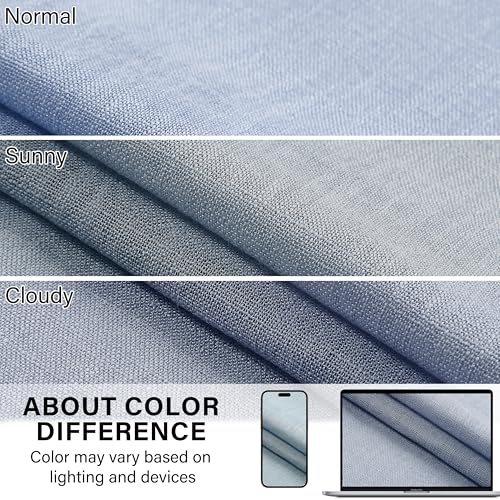 Dusty Blue Blackout Curtains 60x95 Inches - Pinch Pleat Window Drapes, Room Darkening