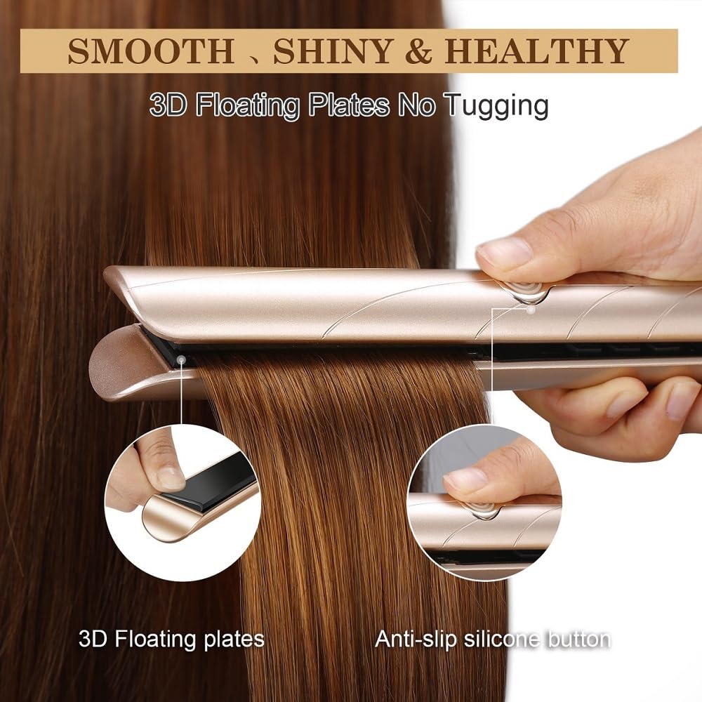 Hair Straightener Flat Iron, 2 in 1 Professional Hair Straightener and Curling Iron, 230℉-450℉ 1 Inch, Suitable for All Personal Professional Salon Hairstyles, Gift for Girls Women