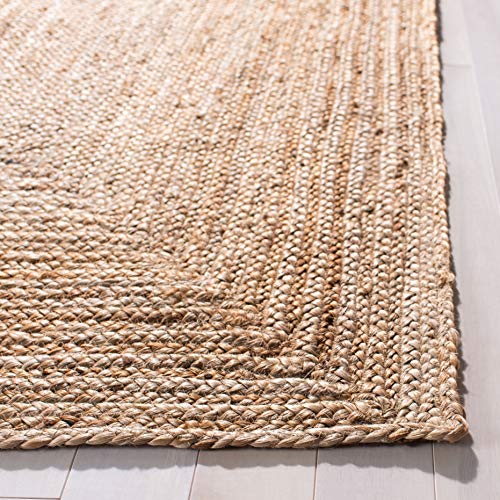 Handmade Jute Area Rug - Natural Brown, 2'3" x 14' Runner, Eco-Friendly