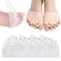 Hyggear Silicone Toe Separator, Hyggear Toe Separators, Hyggear Toe Spacers, 4 Pairs, Ball of Foot Cushions, Breathable & Soft, For Men & Women (Transparent)