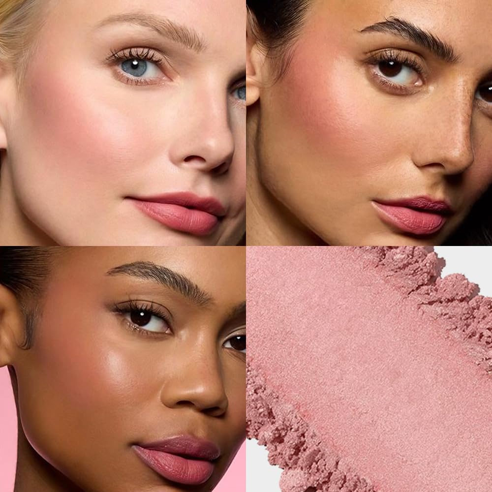 HHLTOH Single Dusty Rose Pink Matte Powder Blush Palette Face Makeup, Blush for Looks Younger Cheeks, Monochrome Cream Blushes Lightweight Long Lasting, Blush for Women All Skin Tones Paleta de, 04