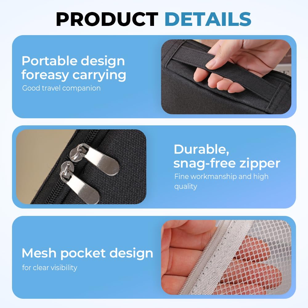 Standing Makeup Bag, 2025 New Multi-Purpose Large Capacity Oxford Cloth Standing Makeup Bag,Portable Toiletry Bag and Stationery Storage Organizer with Compartments (Grey)