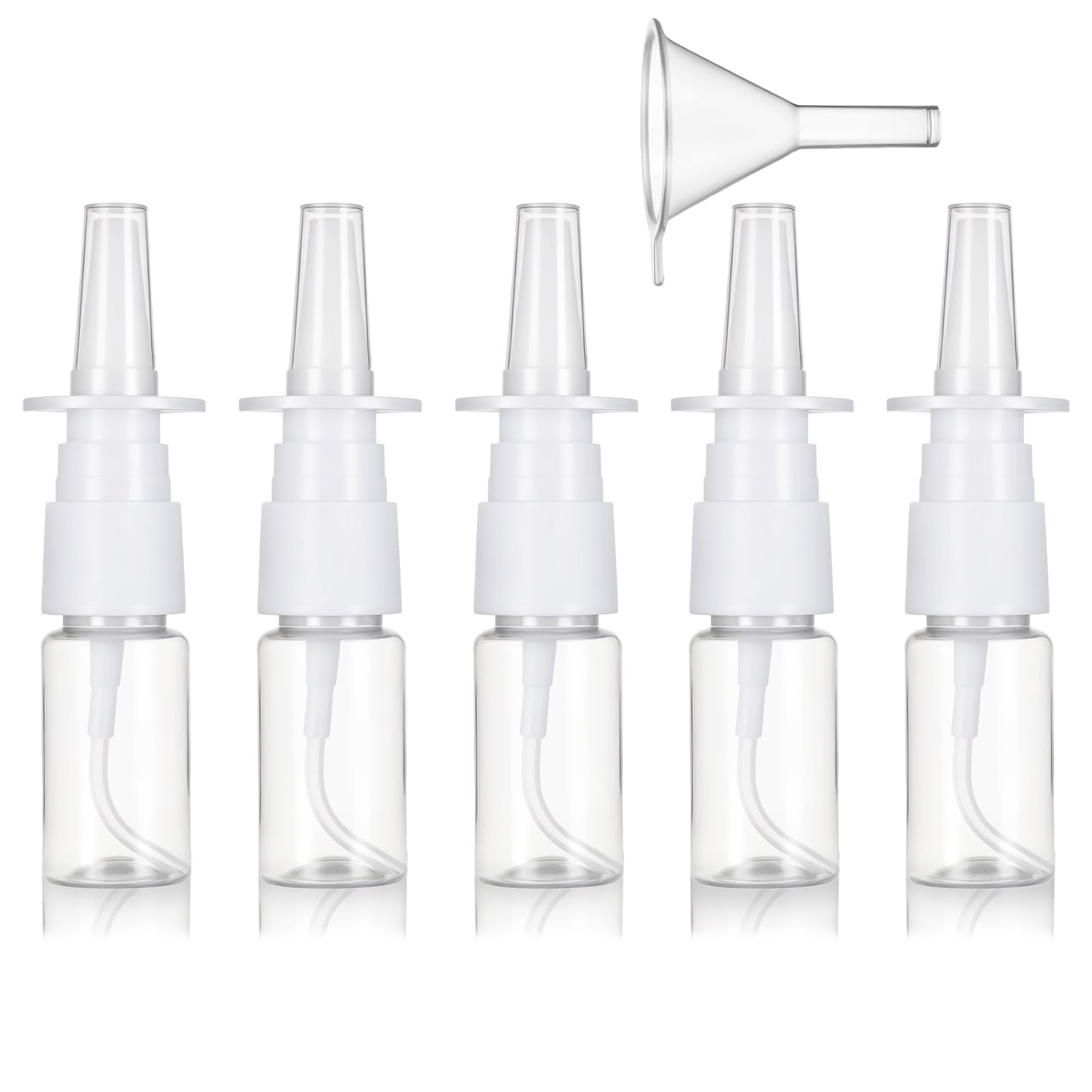 simarro 5 PCS Mini Nasal Spray Bottle, Portable Clear Empty Refillable Fine Mist Rhinitis Care Sprayer Cosmetic Perfume Makeup Water Storage Holder Container with Funnels - 10ml