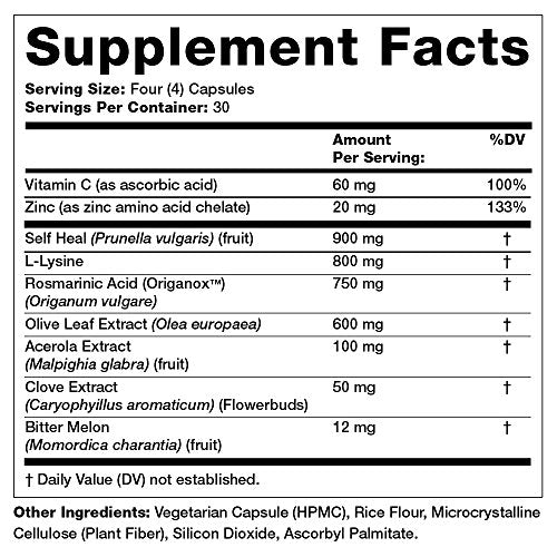 Immune Support Capsules with Lysine, Vitamin C & Zinc - Herp-eeze Next Gen