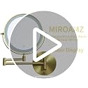 MIROAMZ Brushed Gold 8-Inch Wall Mounted Lighted Makeup Mirror 1X/10X