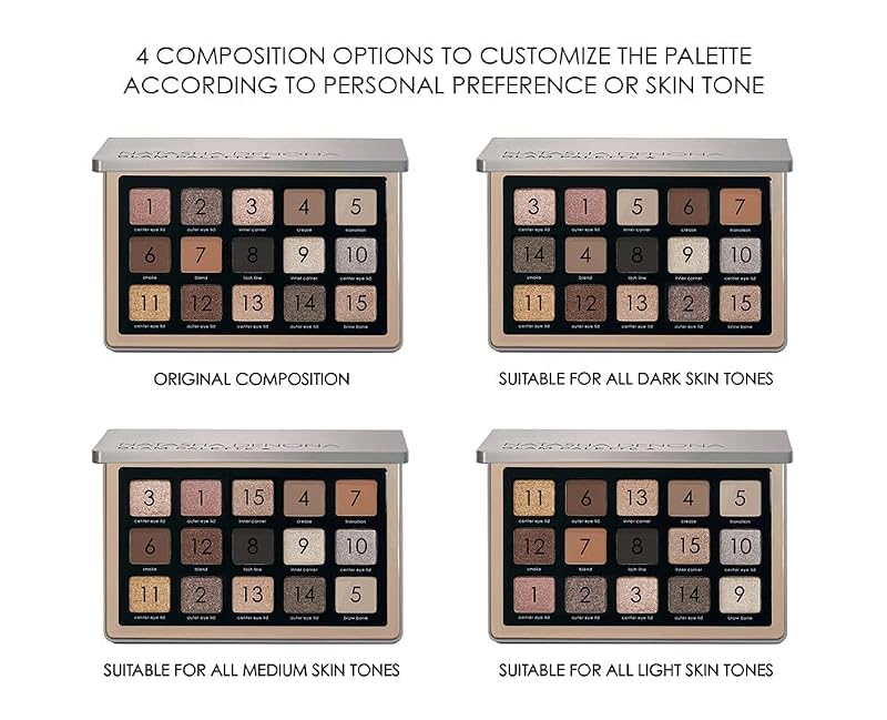 Natasha Denona Glam Eyeshadow Palette - 15 Neutral & Cool Shades for Versatile Looks