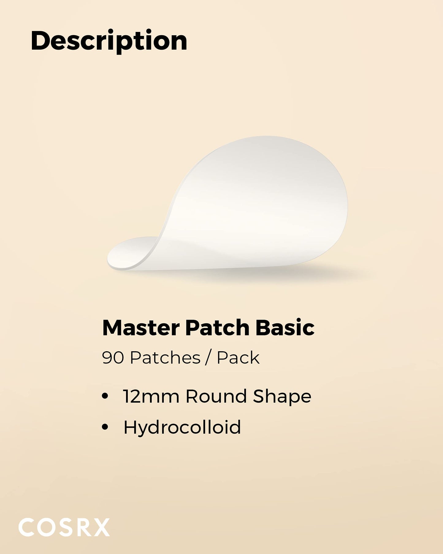 COSRX Master Patch Basic Value Pack, Overnight Acne Patch Hydrocolloid, Blemish Spot Sticker for Face, Strong adhesion & Thicker Spot Cover, 1 Sizes (90 Count)