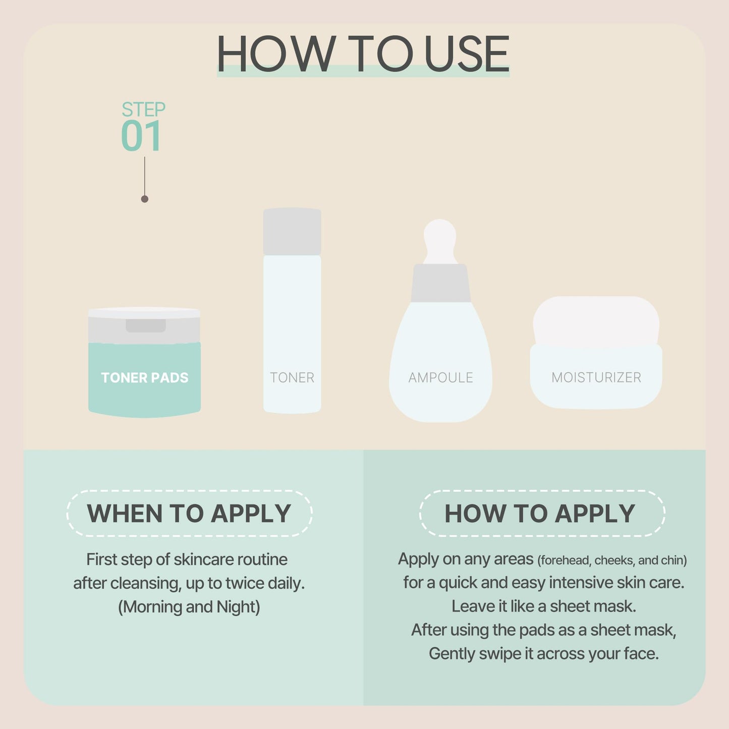 Cica Bakuchiol Calming Pad | Korean Skincare Toner Pad (150ml/5.07 fl.oz.)