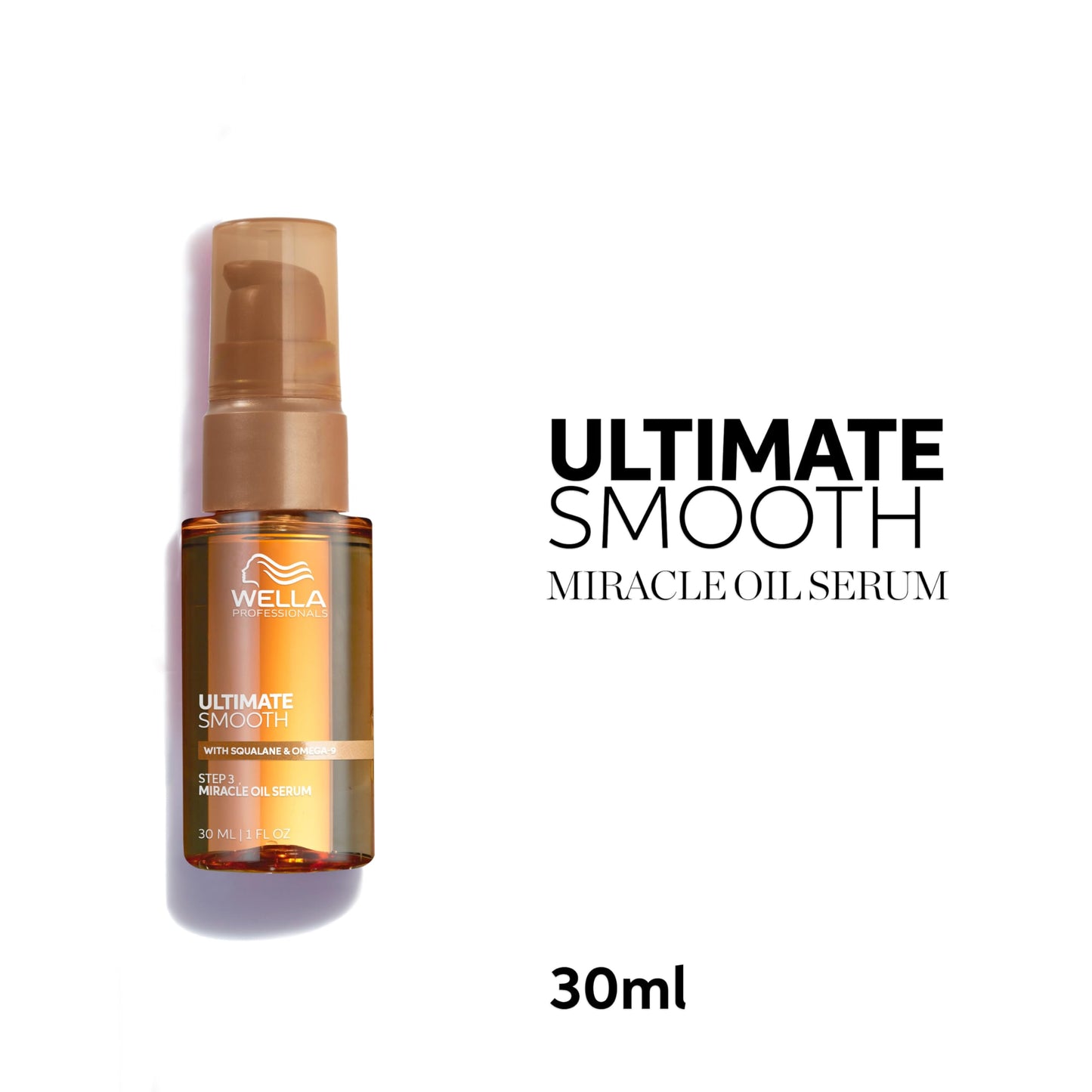 Wella Professionals ULTIMATE SMOOTH Miracle Oil Serum for Dry, Dull & Frizzy Hair | With Squalane & Omega 9 | 1 Fl Oz