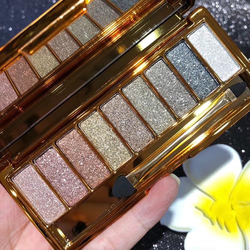 Green Eyeshadow Palette 9 Colos, Highly Pigmented Matte Shimmer Glitter Lime Forest Green Eye Shadow Palette for Hazel Eyes, Long Lasting Dark Emerald Wicked Makeup for Daily,Festival, Blendable,Vegan