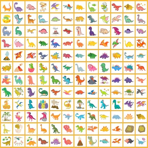 Partywind 408 PCS Dinosaur Kids Temporary Tattoos, Individually Wrapped Cut Tattoos for Party Supplies Favors, Boys Birthday Games Goodie Bag Stuffers, Dinosaur Decorations
