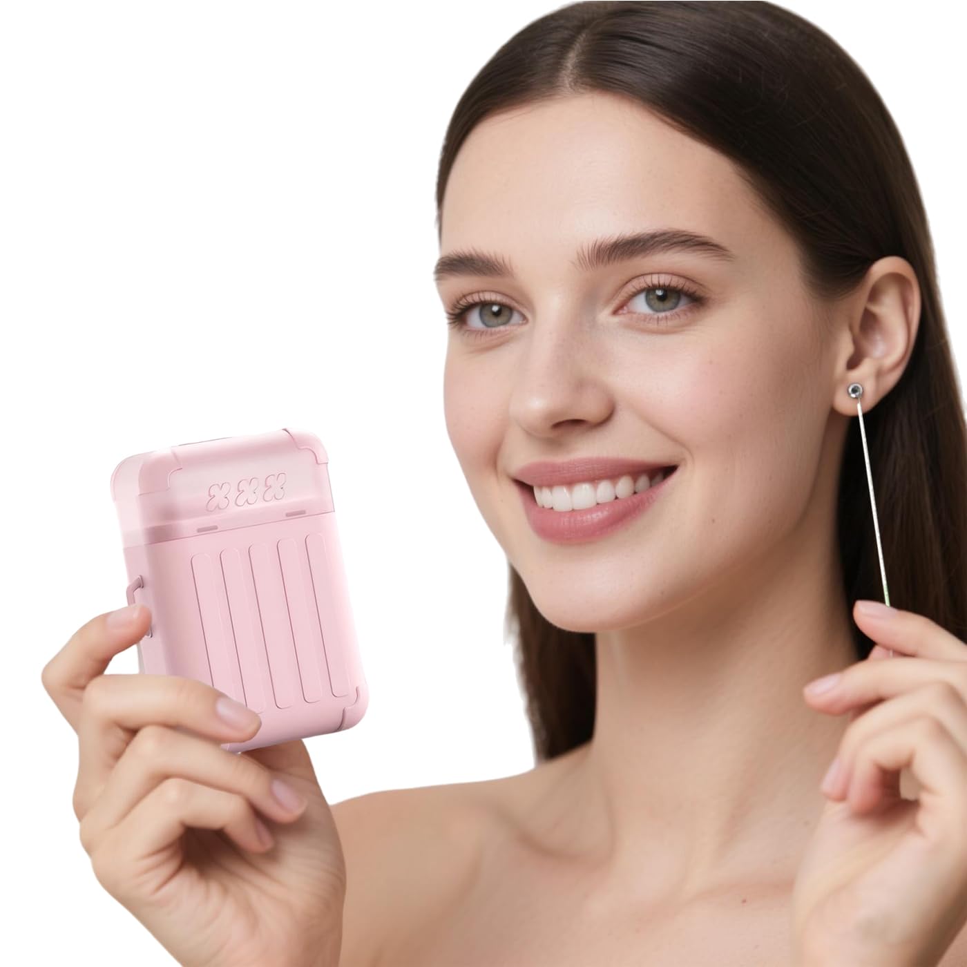 Piercing Cleaner, Ear Hole Cleaner, Piercing Cleaning Kit with 240pcs Disposable Ear Piercing Cleaning Floss & 15ml Cleaning Solution for Women Men