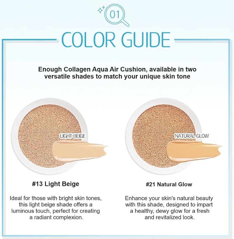 Enough Collagen Aqua Air Cushion SPF50 Dewy Foundation - Light Beige