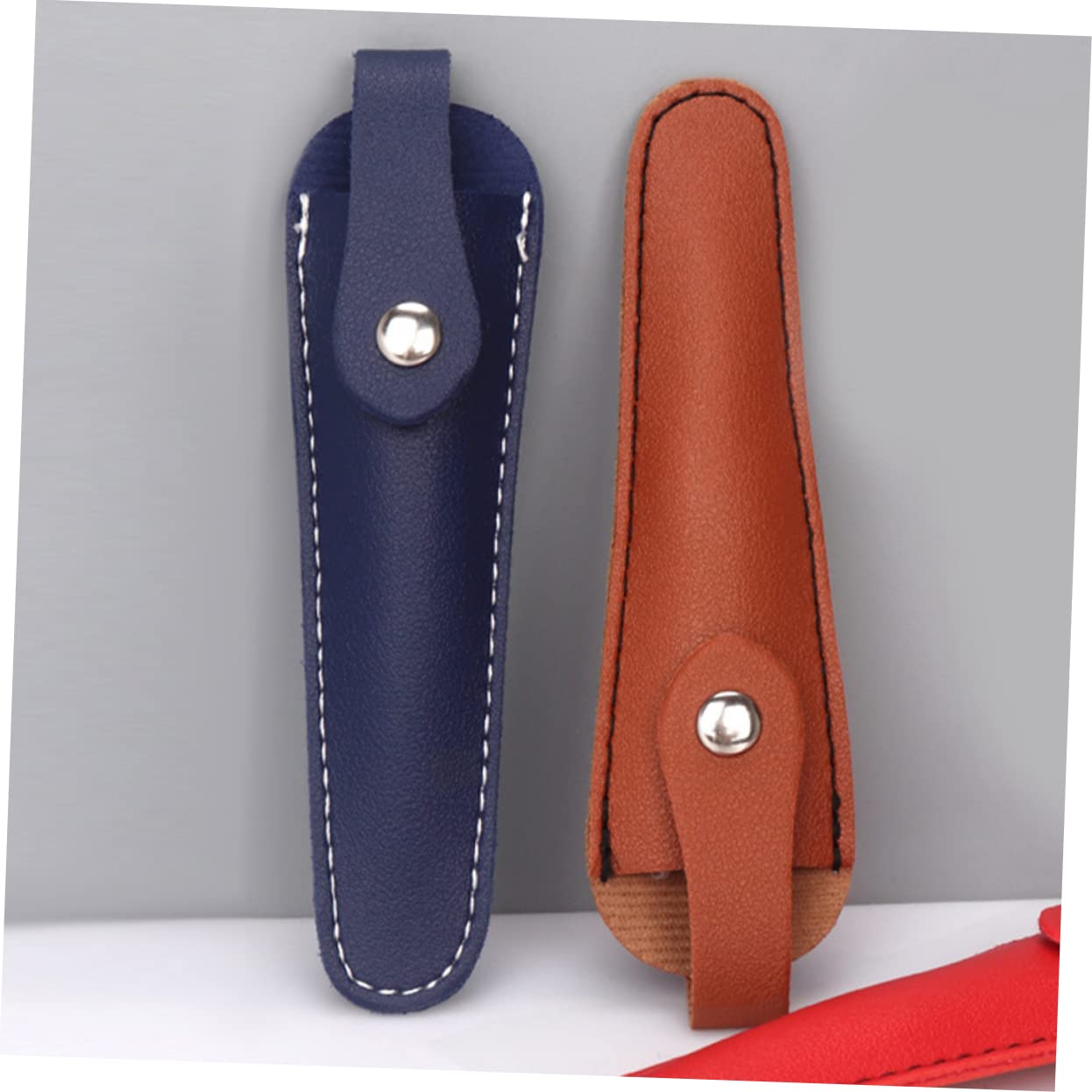 MERRYHAPY 2pcs Pu Leather Scissor Holder Lightweight Barber Hairdressing Tool Bag for Protection for Salon and Home Use