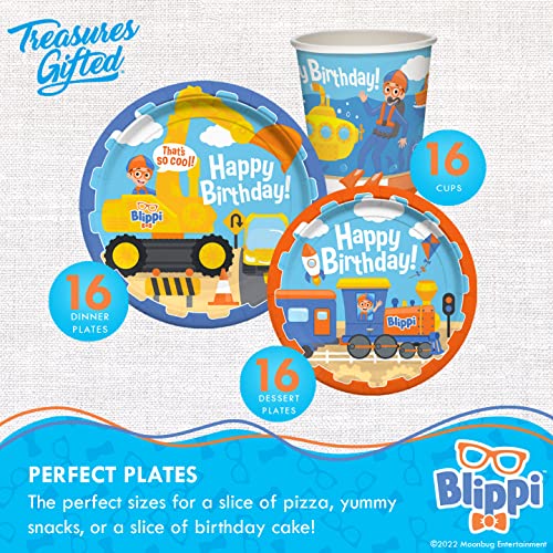 Blippi Birthday Party Supplies Set for 16 Guests - Dinnerware, Banners & Decorations - Variation 129