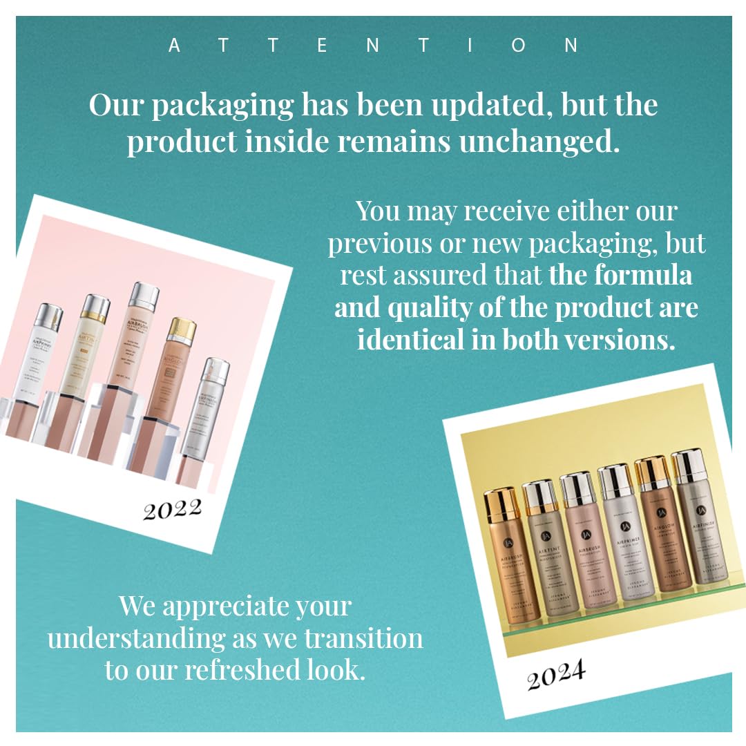 MagicMinerals AirBrush Foundation by Jerome Alexander – 2pc Set with Airbrush Foundation and Kabuki Brush - Spray Makeup with Anti-aging Ingredients for Smooth Radiant Skin - Light